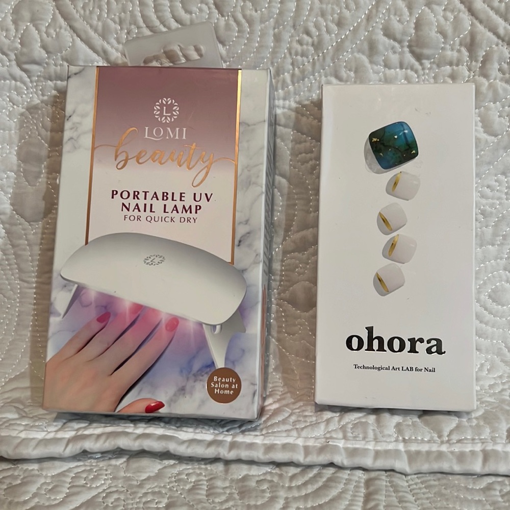 Loki Beauty portable uv nail lamp and Ohora semi cured gel nail, new